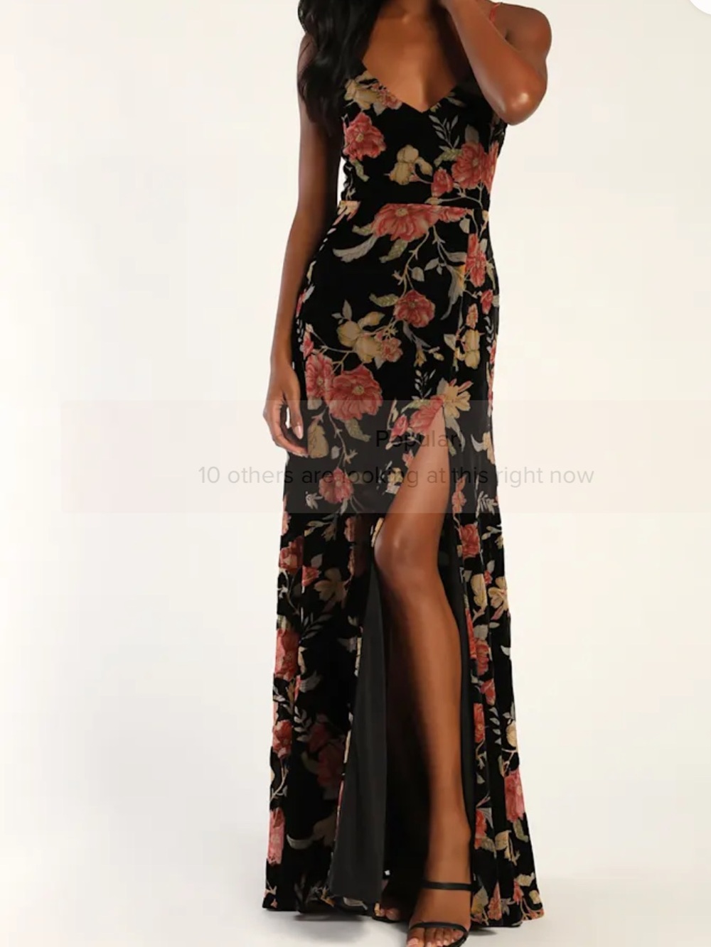Lulus Alluring Blooms Velvet Burnout Maxi Dress